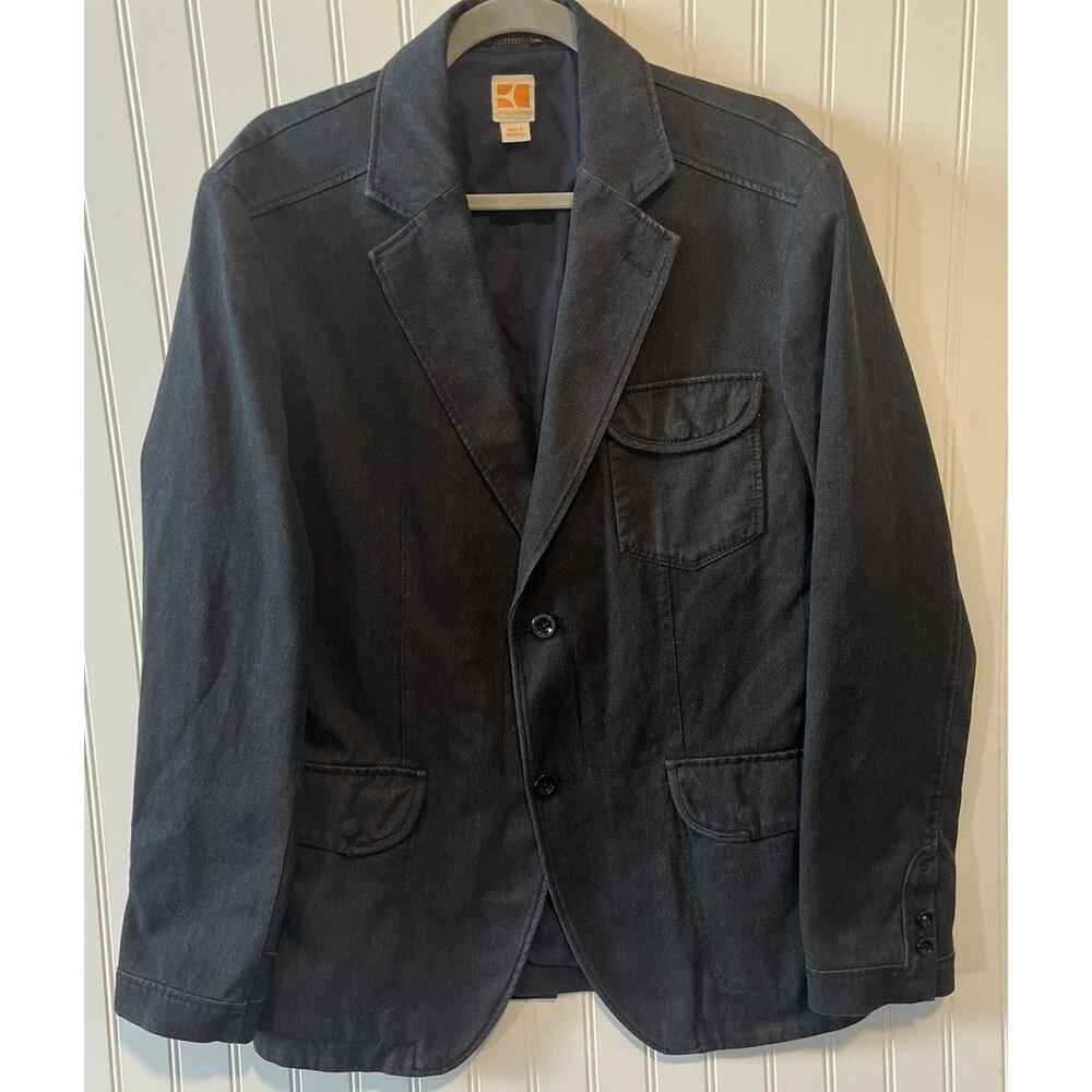 Boss Orange Men’s Bonday-D Blazer Charcoal Grey Blue Lining 2 Button Front 42R